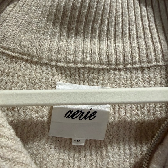 Aerie Cozy Up Waffle Quarter Zip Sweater Small - Picture 6 of 10